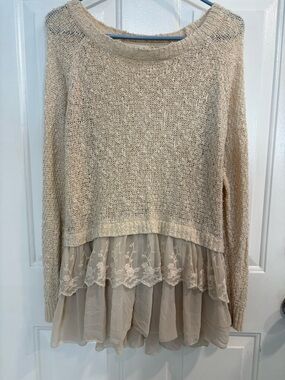 Double Zero Cream Knit sweater dress